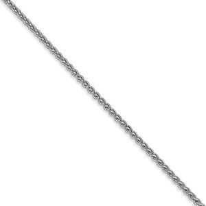 1.65mm, 14k White Gold, Solid Spiga Chain Necklace, 20 Inch